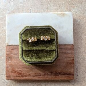 Art Deco Baguette Huggies